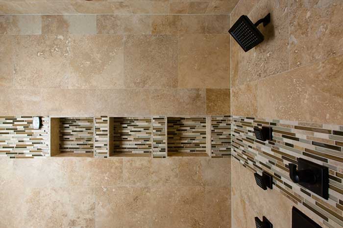 Bathroom walls with showers
